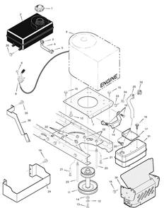Engine Mount Diagram and Parts List for 385002X50B 2006 Briggs and Stratton Lawn Tractor